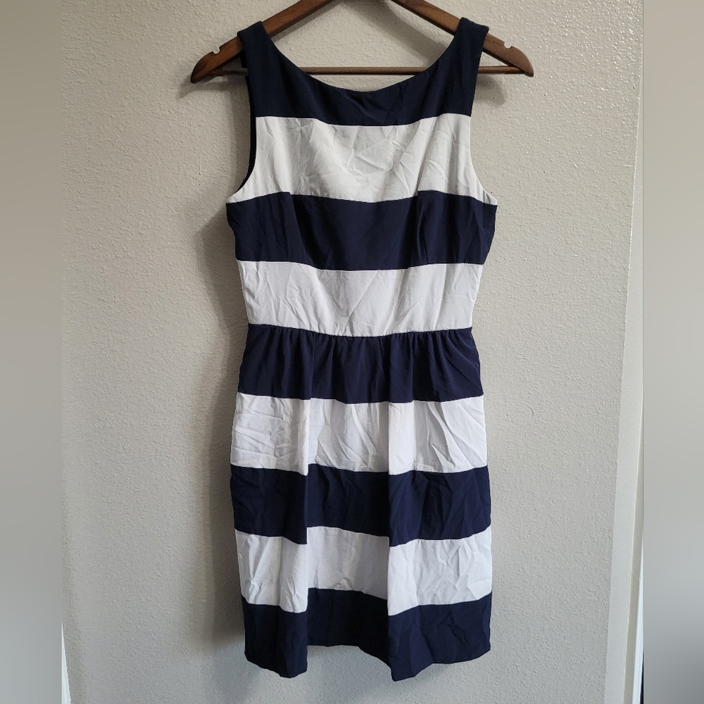 White & Navy Blue Sundress 👗